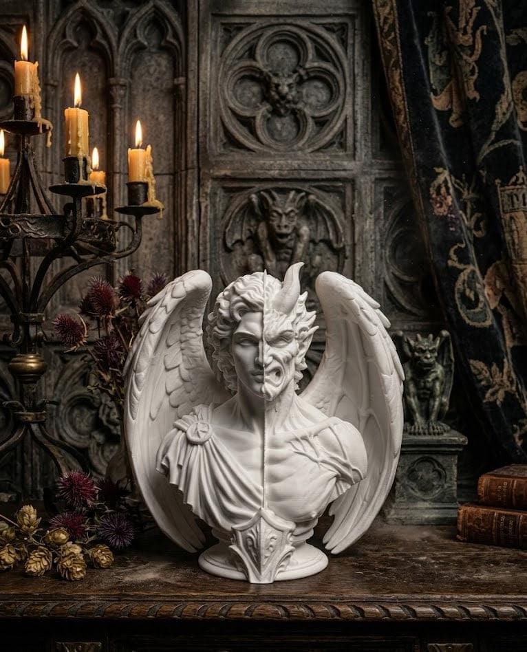Angel and Demon Bust Sculpture