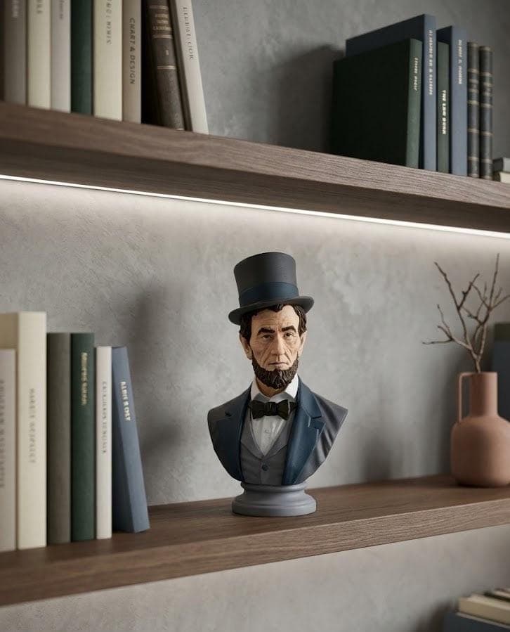 In Stock Abraham Lincoln Bust 3D Printed & Hand Painted