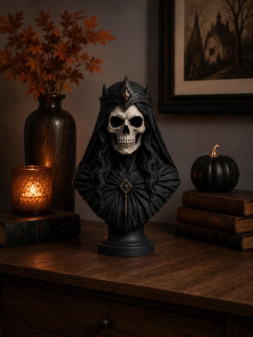 Gothic Skull Queen Bust